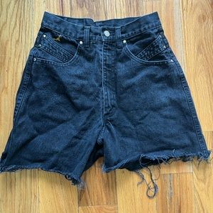 Vintage black denim / jean shorts